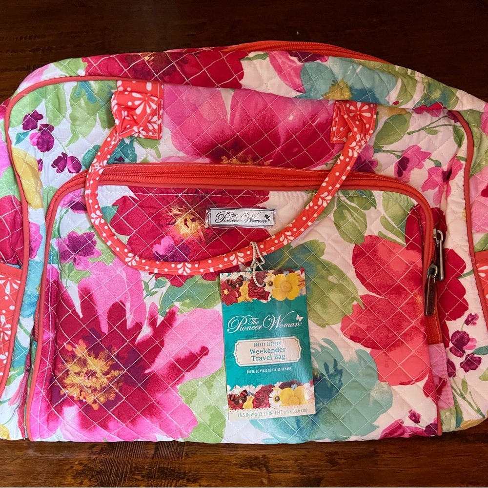 Pioneer Woman Breezy Blossom Weekender Travel Bag Floral Soft Sided Suitcase